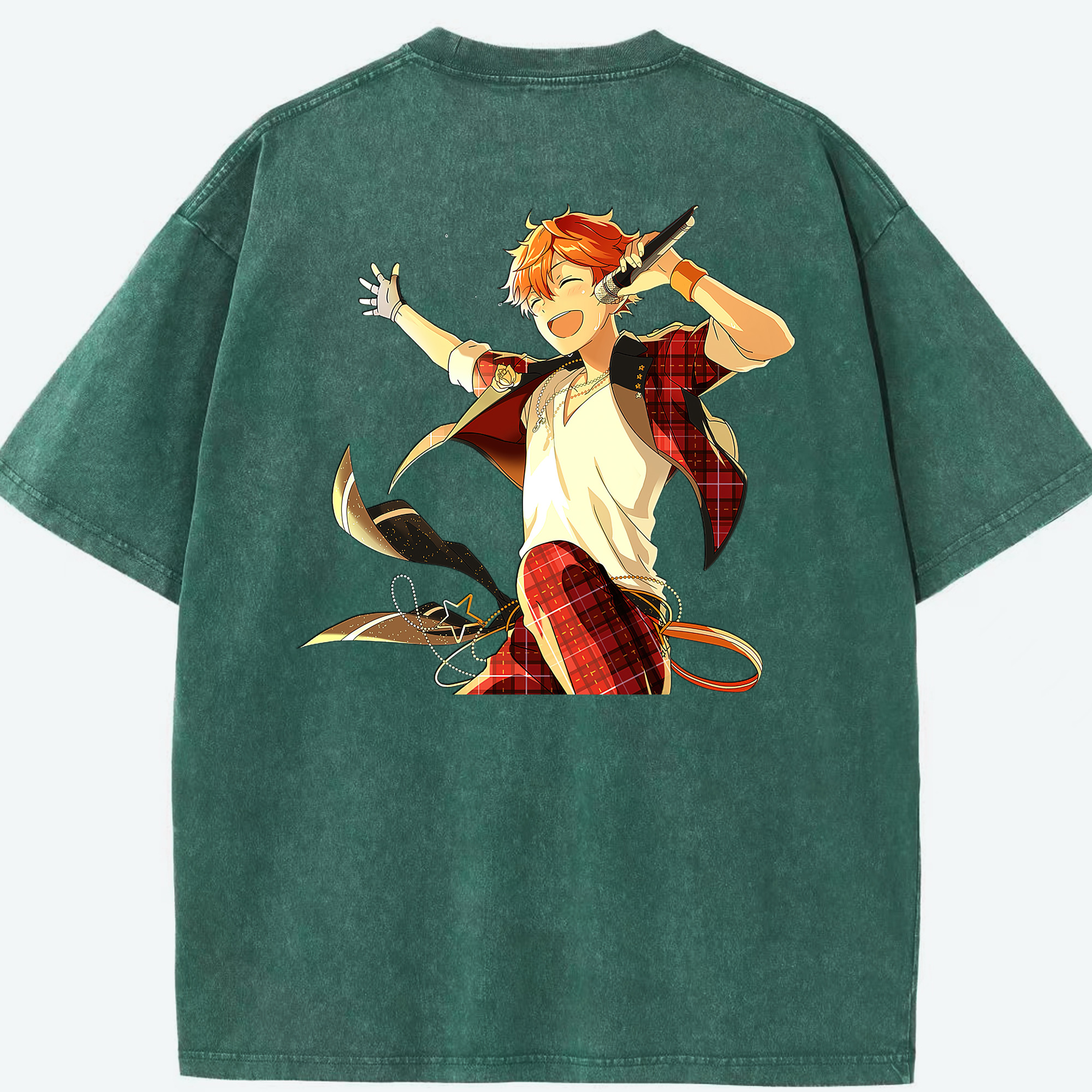 （画像用） あんさんぶるスターズ! Ensemble Stars 綿100% ヴィンテージ風 半袖Tシャツ（背面プリント）